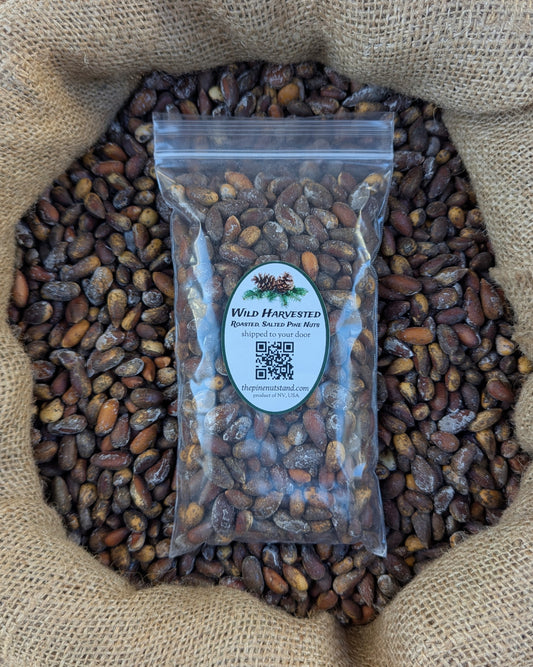 half pound single pack 8oz bag of roasted salted utah nevada pine nuts (utah, colorado, arizona, nevada, california, pinenut, pinenuts, pinus monophylla) wild harvested pinyon pine pine nuts